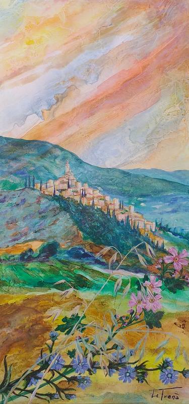 Print of Art Deco Landscape Paintings by Giuliana Baldoni - Le Trenà