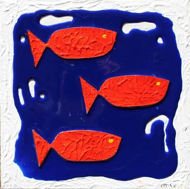 Print of Abstract Expressionism Fish Paintings by Massimo Fusconi