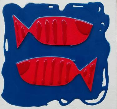 Print of Abstract Expressionism Fish Paintings by Massimo Fusconi