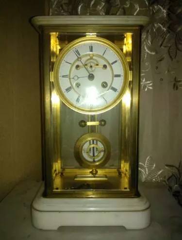 French marble bronze clock maded by J.B Delettrez 1864-1875 thumb