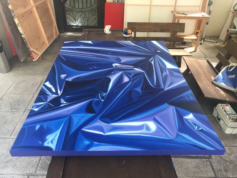Original Photorealism Geometric Painting by Marilu Garza