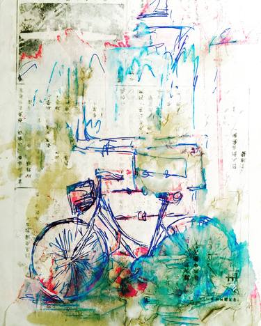 Original Bicycle Drawing by Sori Ammann