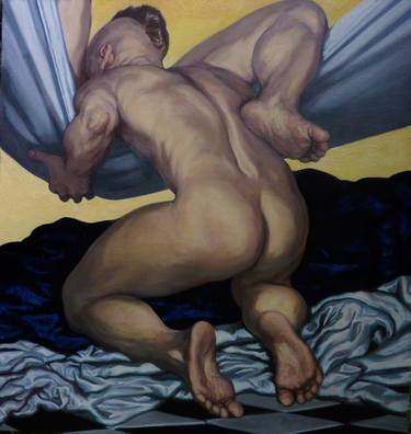 Print of Figurative Erotic Paintings by Toby Hunt