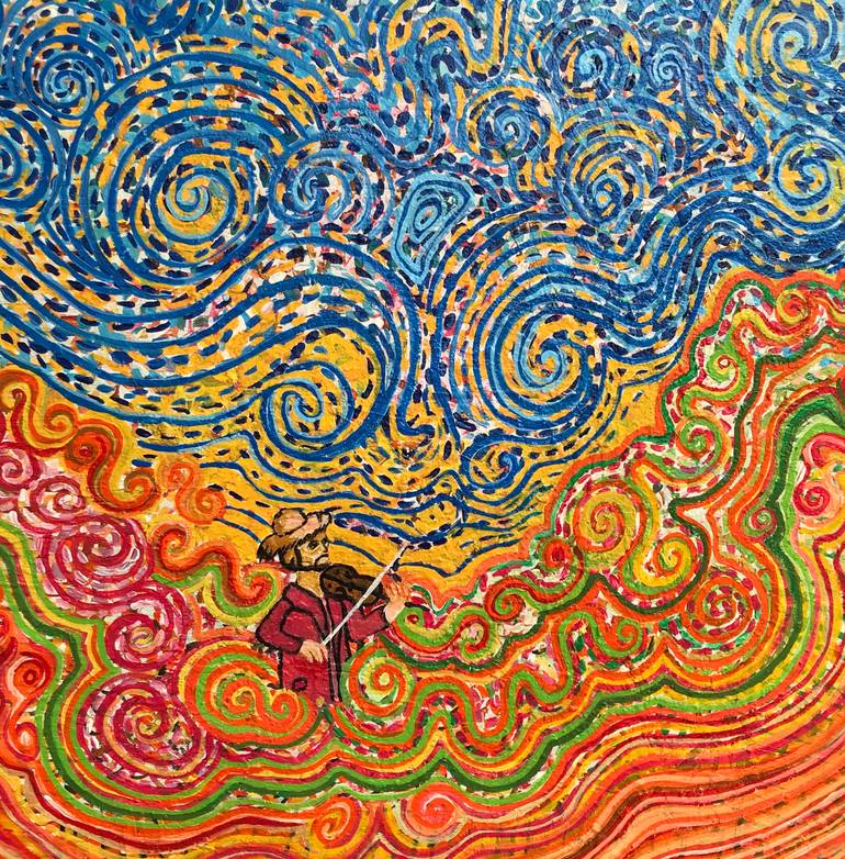 Original Abstract Expressionism People Painting by Shelja Garg