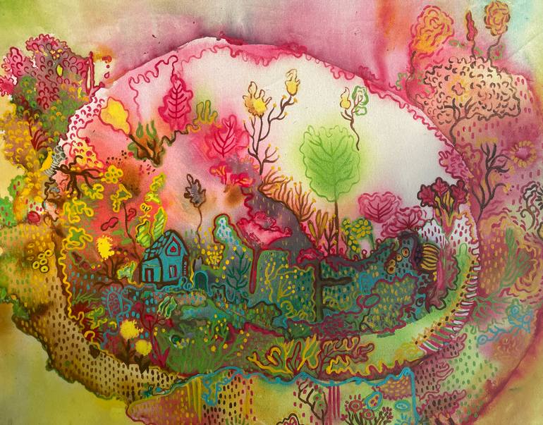 Original Abstract Landscape Painting by Shelja Garg