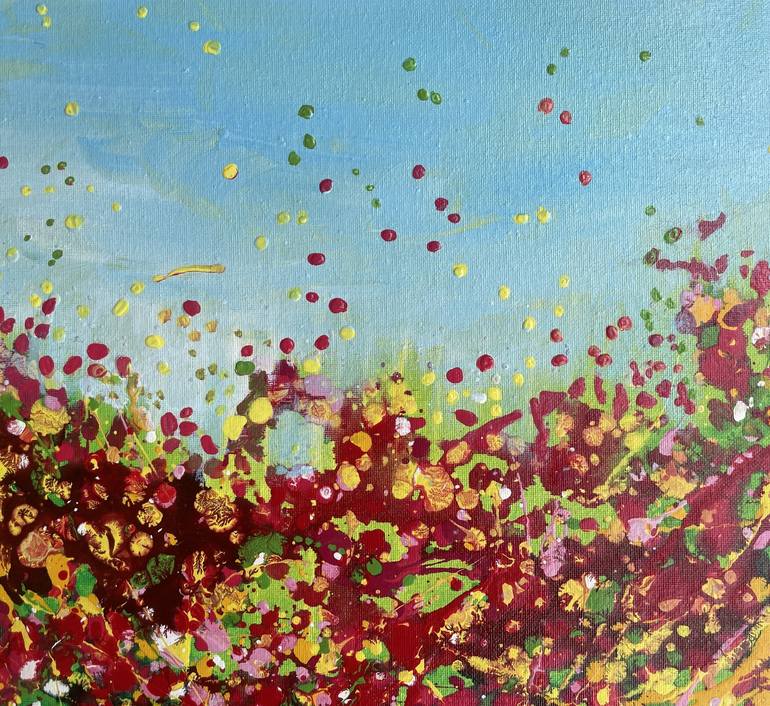 Original Abstract Expressionism Floral Painting by Shelja Garg