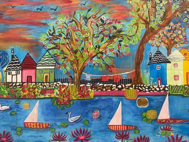 Original Art Nouveau Home Painting by Shelja Garg