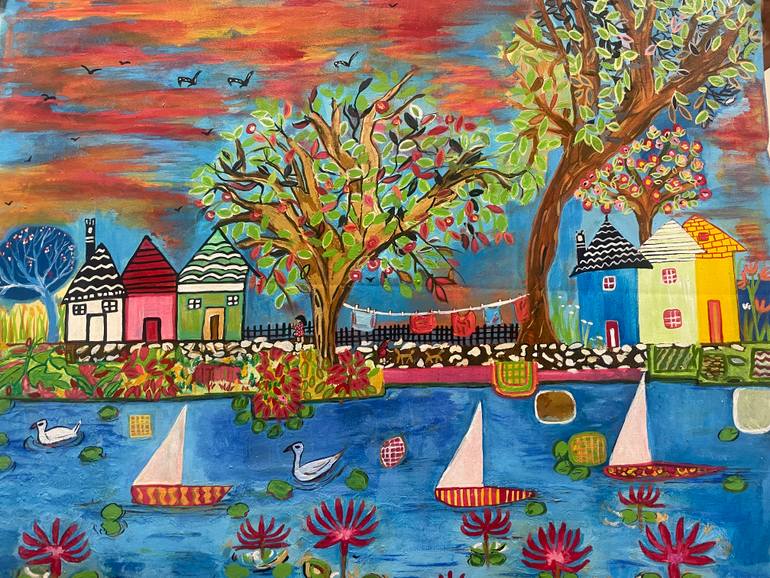 Original Art Nouveau Home Painting by Shelja Garg