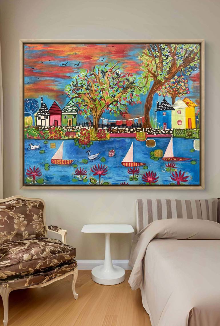Original Art Nouveau Home Painting by Shelja Garg