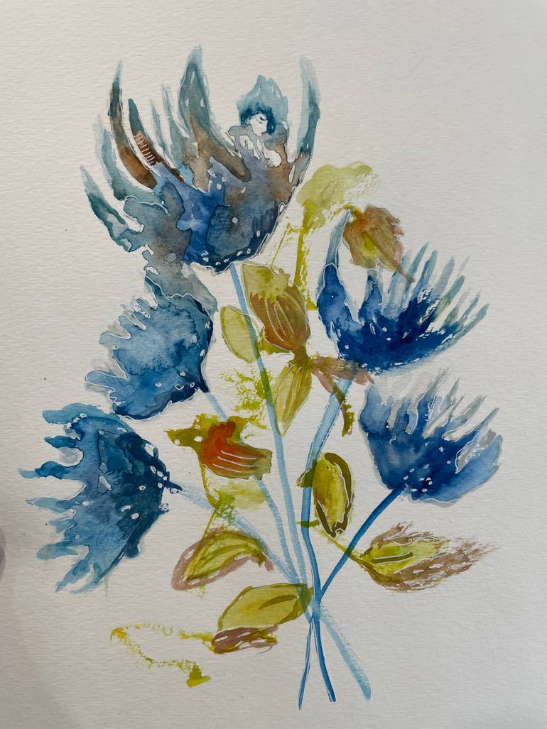 Original Abstract Botanic Painting by Shelja Garg
