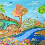 Khula aasman (open sky ) abstract art by Shelja Garg