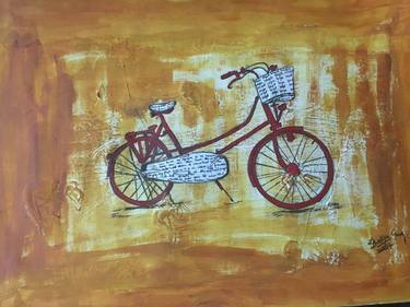 Original Fine Art Bicycle Paintings by Shelja Garg