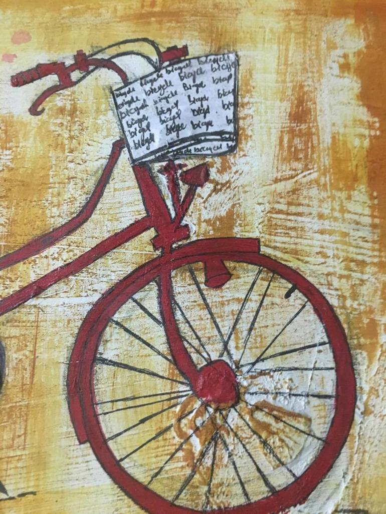 Original Fine Art Bicycle Painting by Shelja arts
