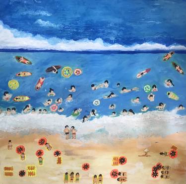 Original Beach Paintings by Shelja arts
