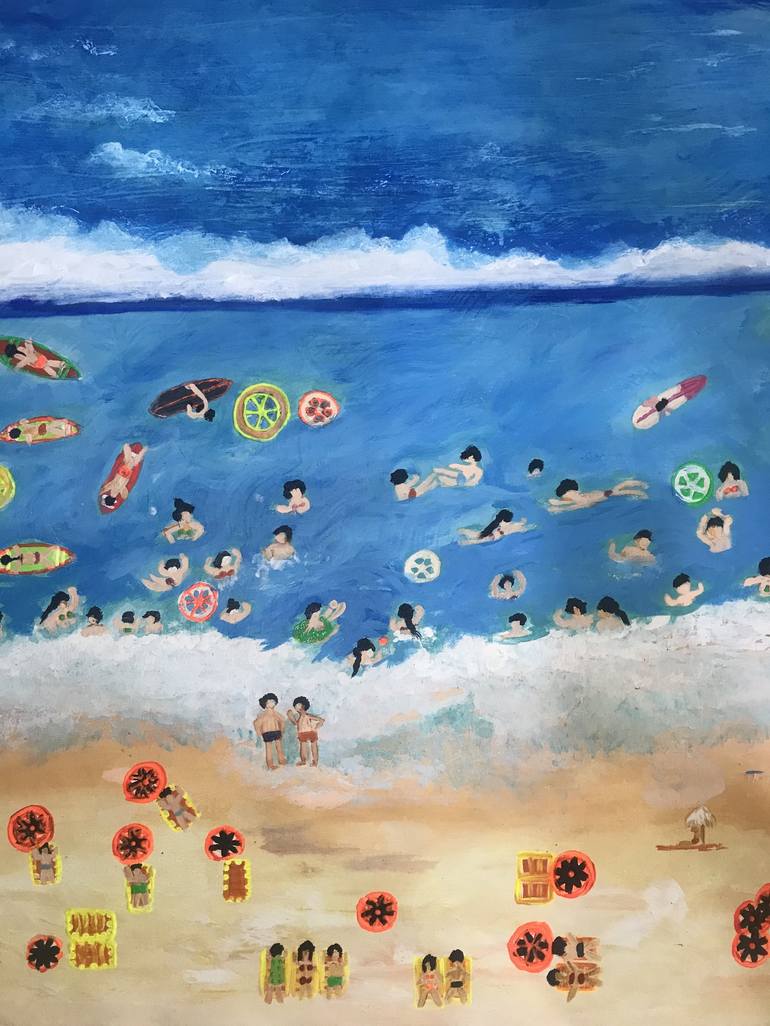 Original Conceptual Beach Painting by Shelja arts
