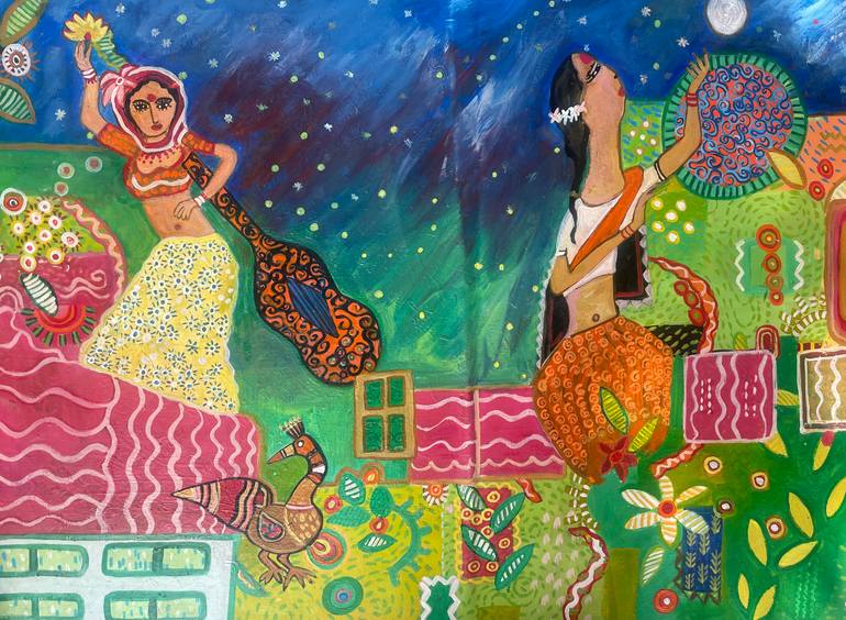 Original Abstract People Painting by Shelja Garg