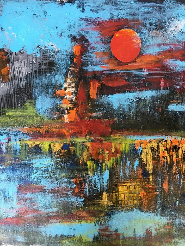 Original Abstract Landscape Painting by Shelja arts