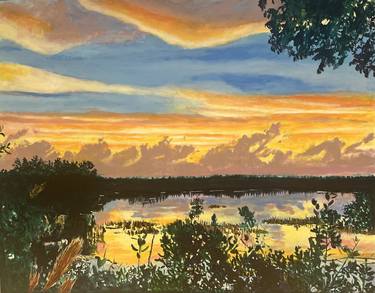 Original Art Deco Nature Painting by Aubier Torres