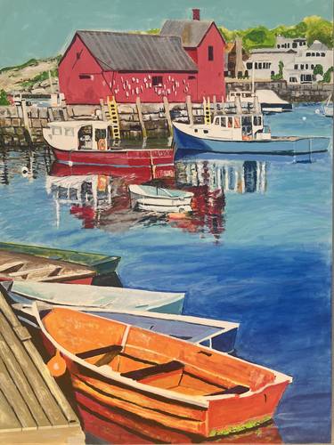 Original Art Deco Seascape Painting by Aubier Torres