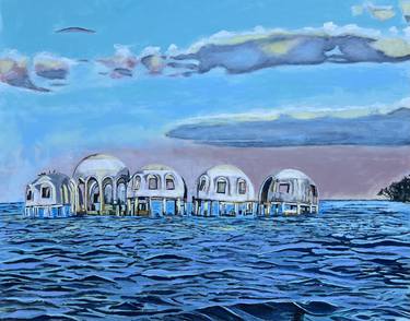 Original Abstract Seascape Painting by Aubier Torres