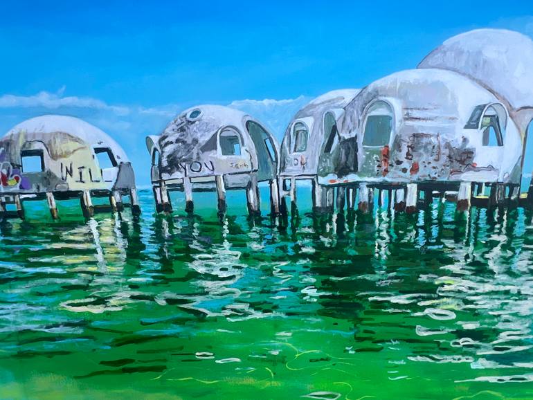 Original Art Deco Seascape Painting by Aubier Torres