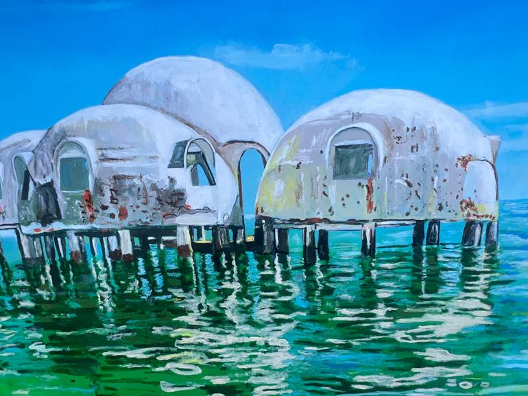 Original Art Deco Seascape Painting by Aubier Torres