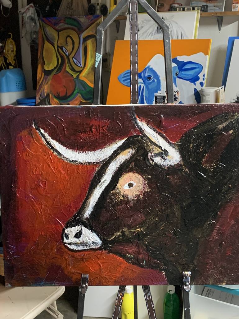 Original Abstract Expressionism Animal Painting by Aubier Torres