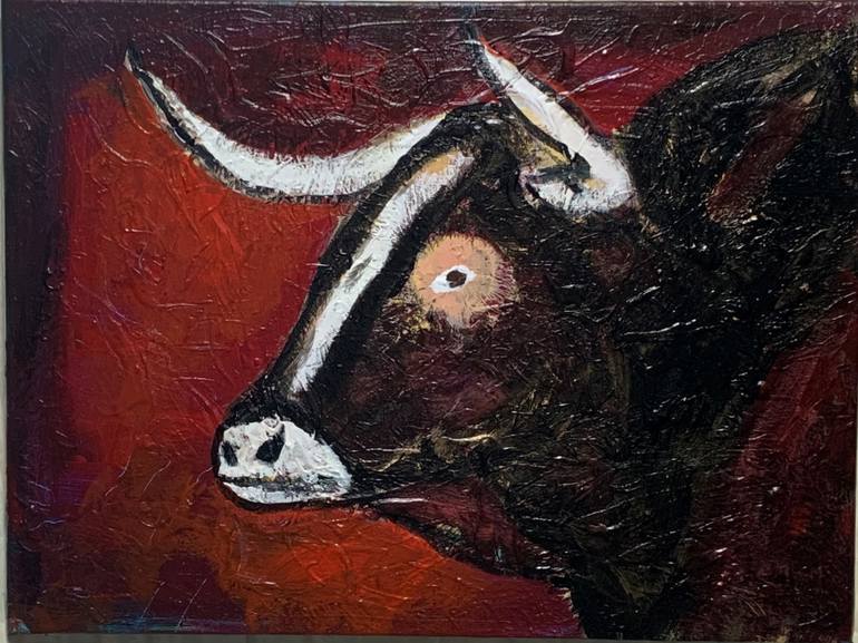 Original Abstract Expressionism Animal Painting by Aubier Torres