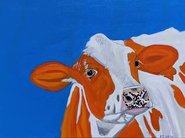 Print of Cows Paintings by Aubier Torres