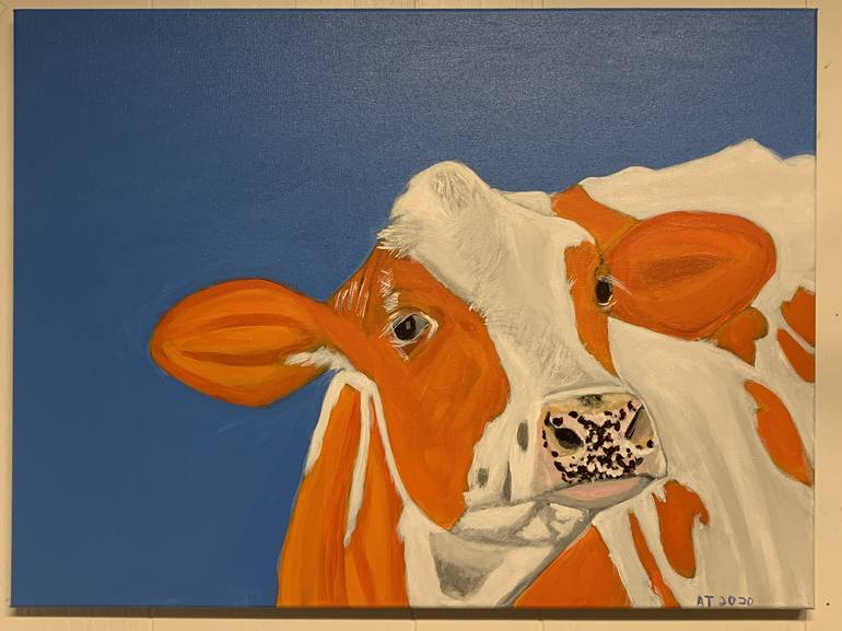Original Cows Painting by Aubier Torres