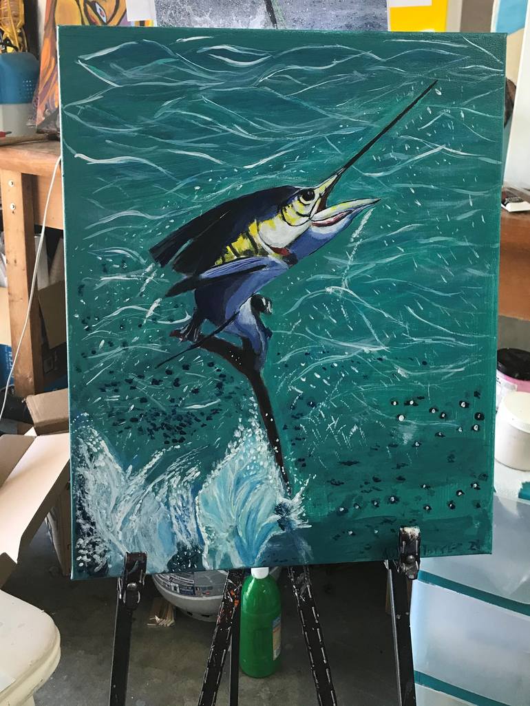 Original Realism Fish Painting by Aubier Torres