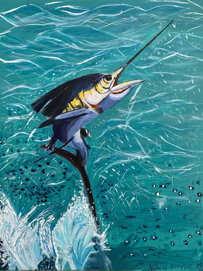 Original Fish Painting by Aubier Torres