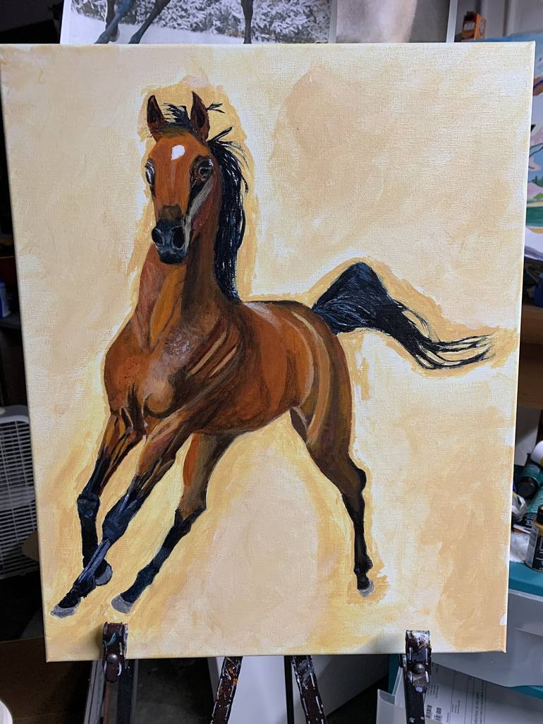 Original Realism Horse Painting by Aubier Torres