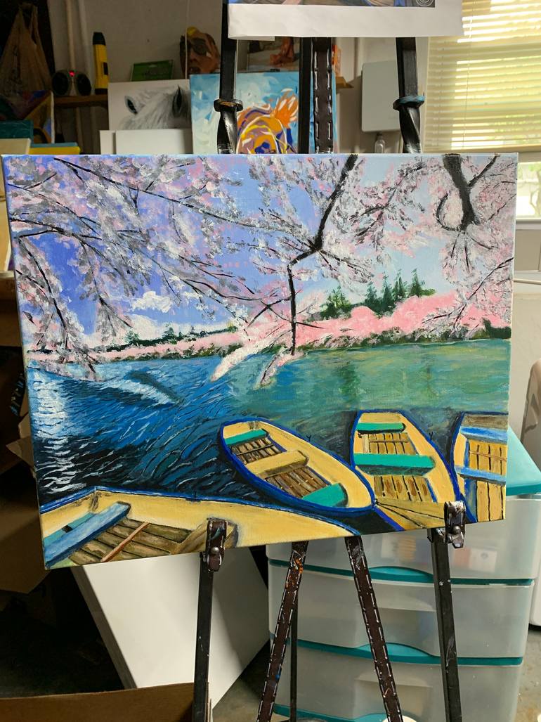 Original Art Deco Nature Painting by Aubier Torres