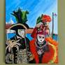 Material
Surface: Stretched canvas
Dimensions
Height: 20 Inches; Width: 16 Inches; Depth: .5 Inches
Description
The city of Venice, Italy, with the beautiful colors and canals. During Carnival day everyone were a mask but everyday is a carnival in Venice. Acrylic painting 16 x 20 inches.