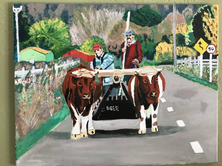 Original Fine Art Rural life Painting by Aubier Torres