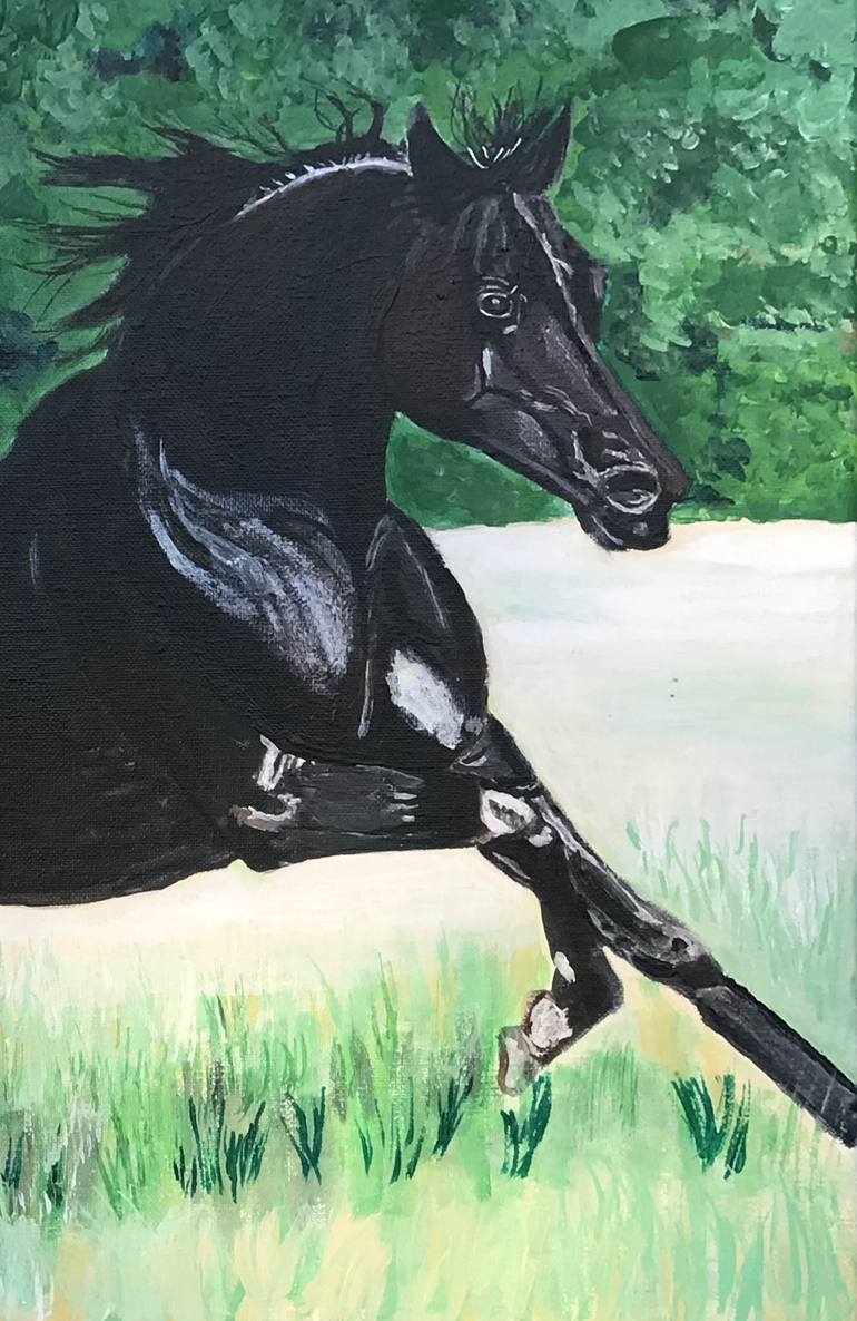 Original Fine Art Horse Painting by Aubier Torres