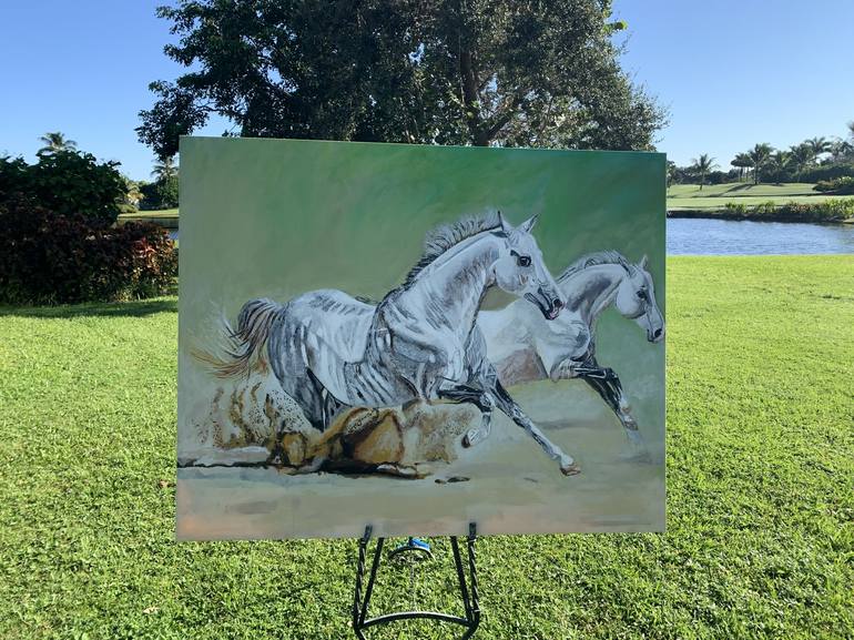 Original Horse Painting by Aubier Torres