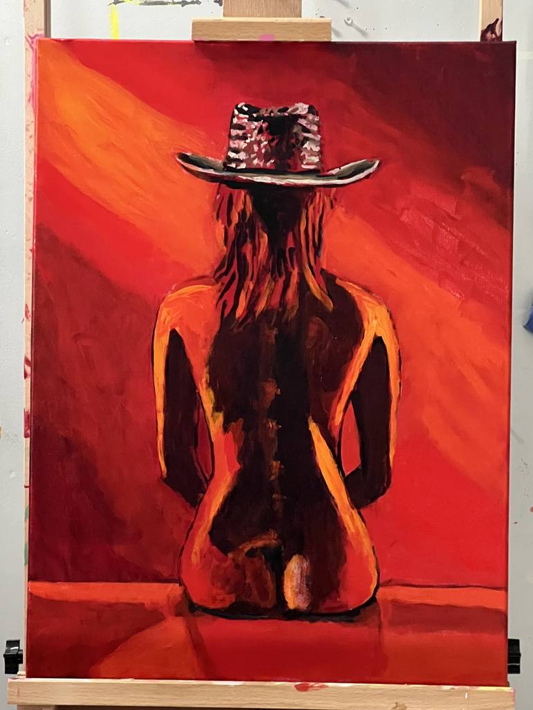 Original Abstract Expressionism Women Painting by Aubier Torres