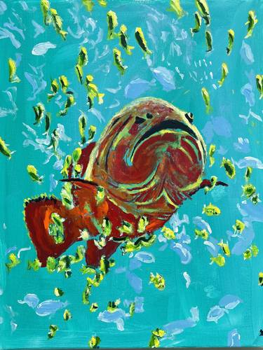 Print of Art Deco Fish Paintings by Aubier Torres