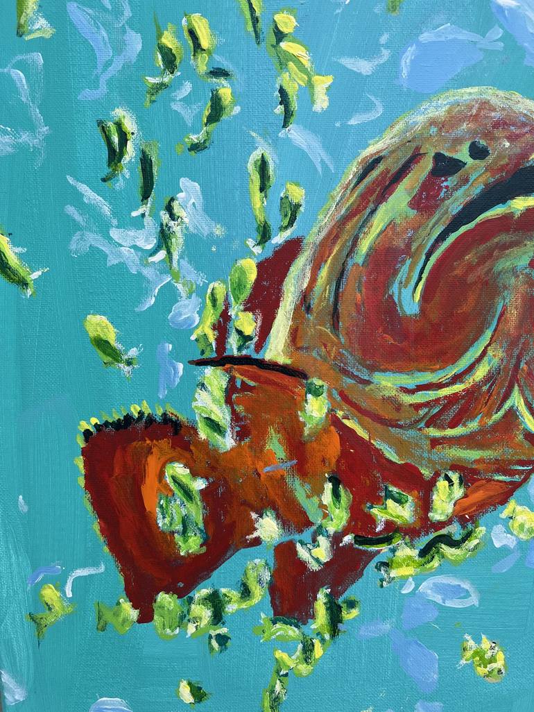 Original Art Deco Fish Painting by Aubier Torres