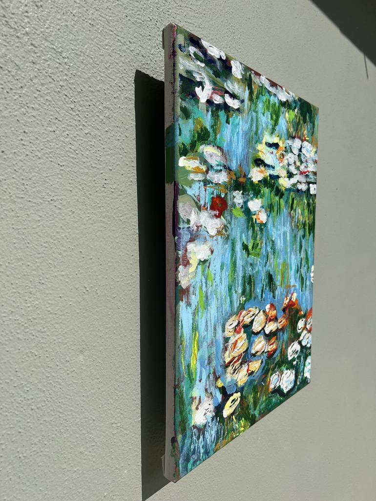 Original Abstract Expressionism Garden Painting by Aubier Torres