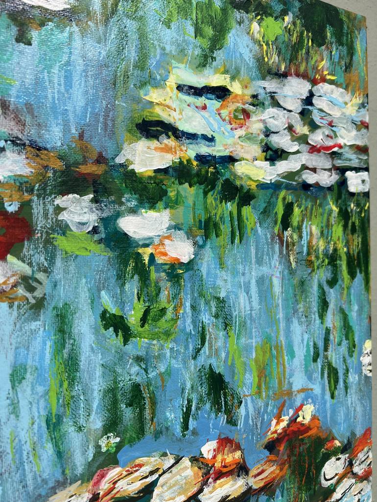 Original Abstract Expressionism Garden Painting by Aubier Torres