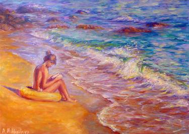 Original Beach Painting by Alla Mikhaylova