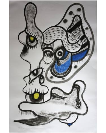 Original Abstract Expressionism Cartoon Drawings by Tobias Biering
