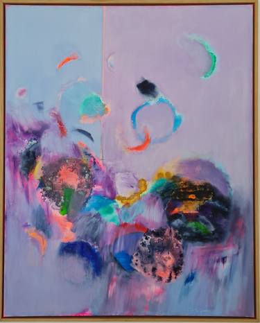 Original Abstract Expressionism Garden Painting by Wioletta Gancarz