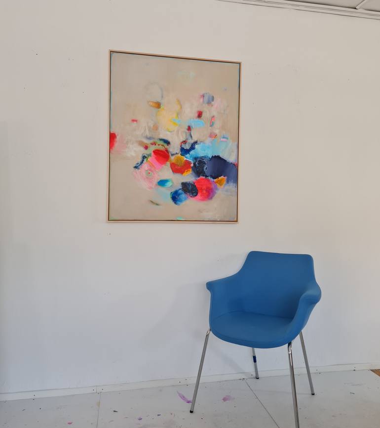 Original Abstract Expressionism Garden Painting by Wioletta Gancarz