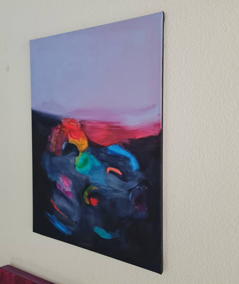 Night Flowers Painting by Wioletta Gancarz | Saatchi Art