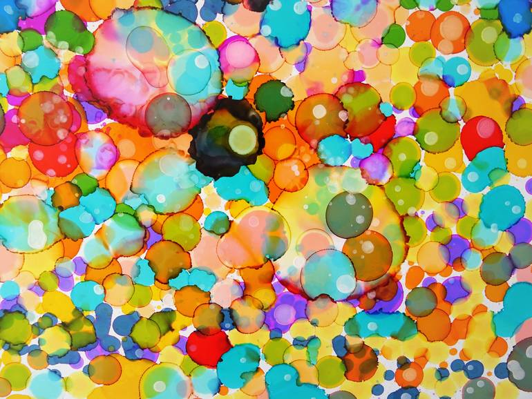 Original Art Deco Abstract Painting by Wioletta Gancarz