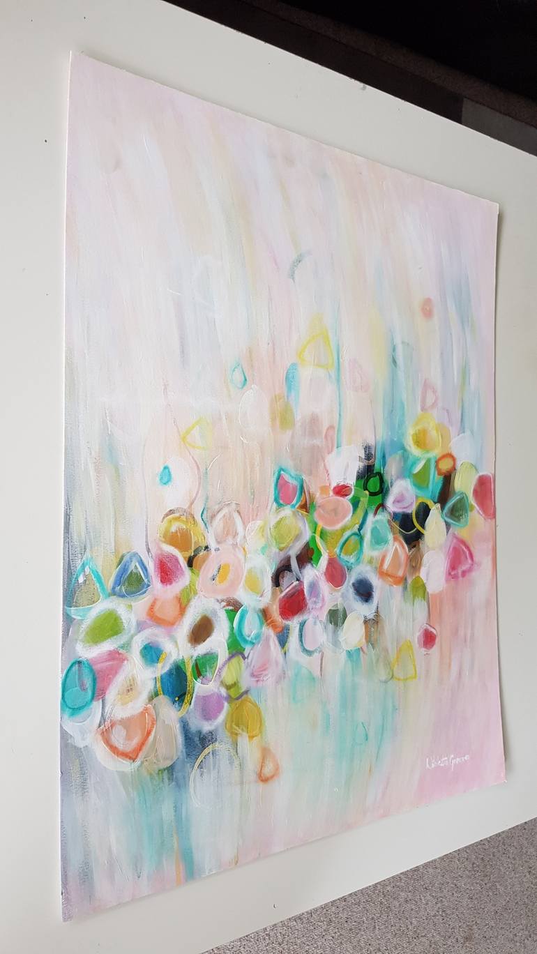 Original Abstract Expressionism Garden Painting by Wioletta Gancarz